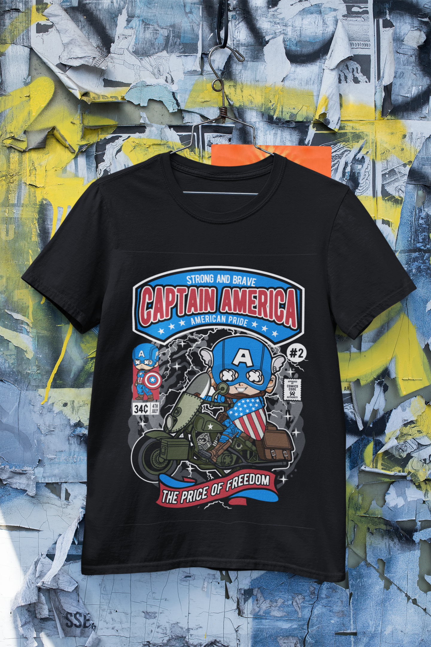 Captain America Motorcycle Tshirt