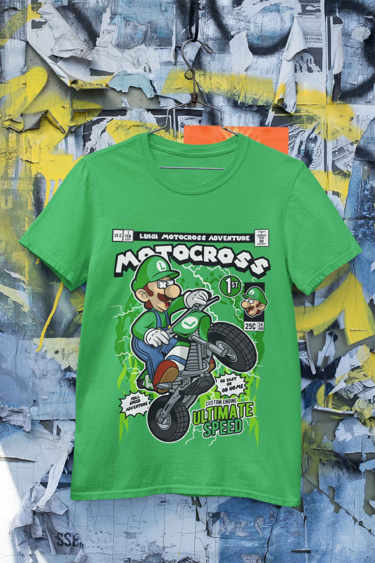 Luigi Motocross Tshirt